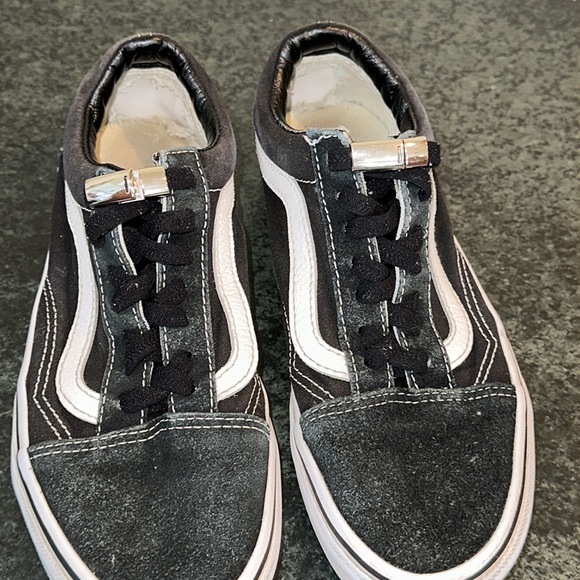 Vans old skool skate shoe youth size 4.0 elastic shoelaces & magnetic closure - Picture 9 of 10